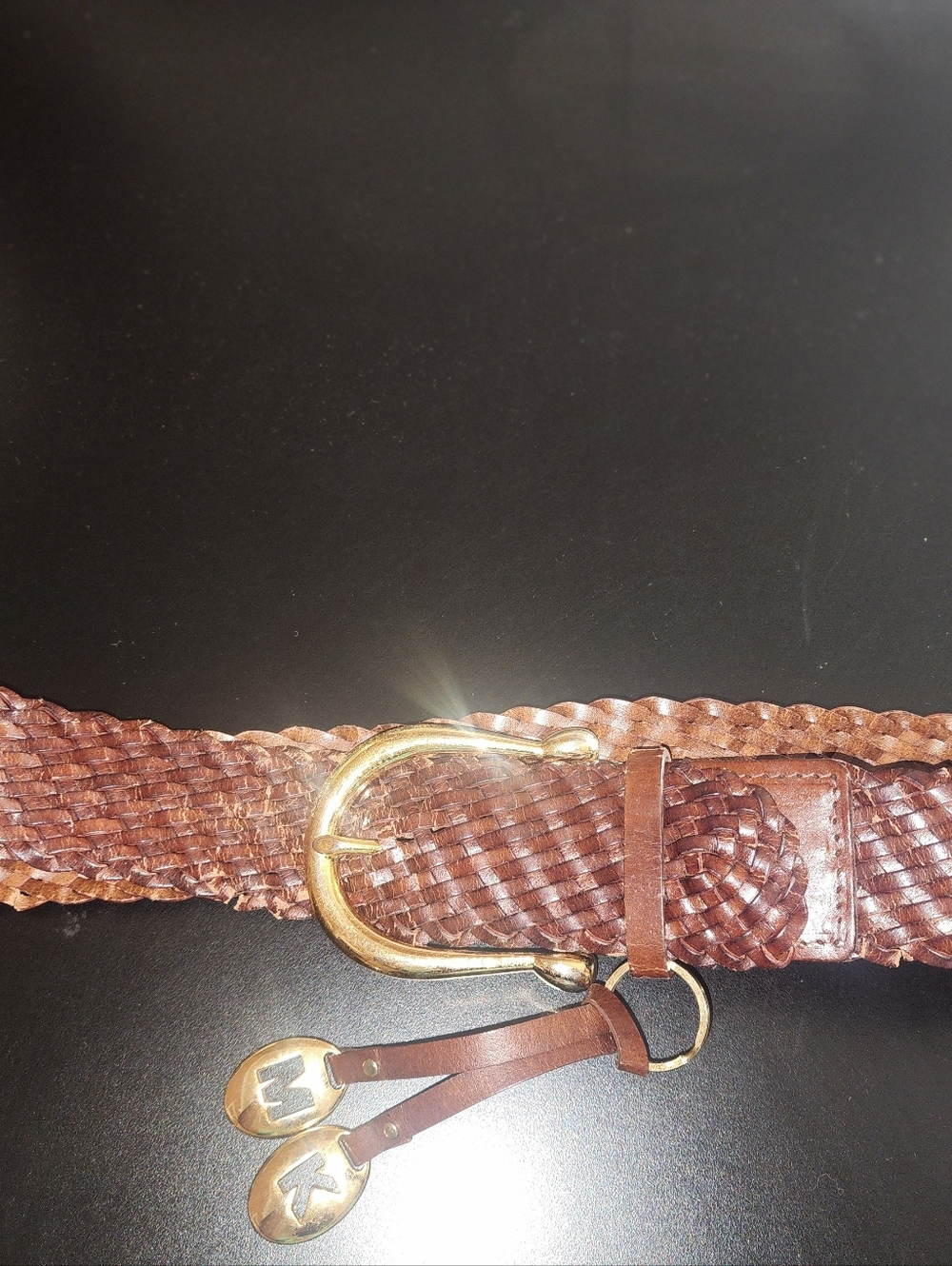 MK Braided Brown Belt with Gold Buckle